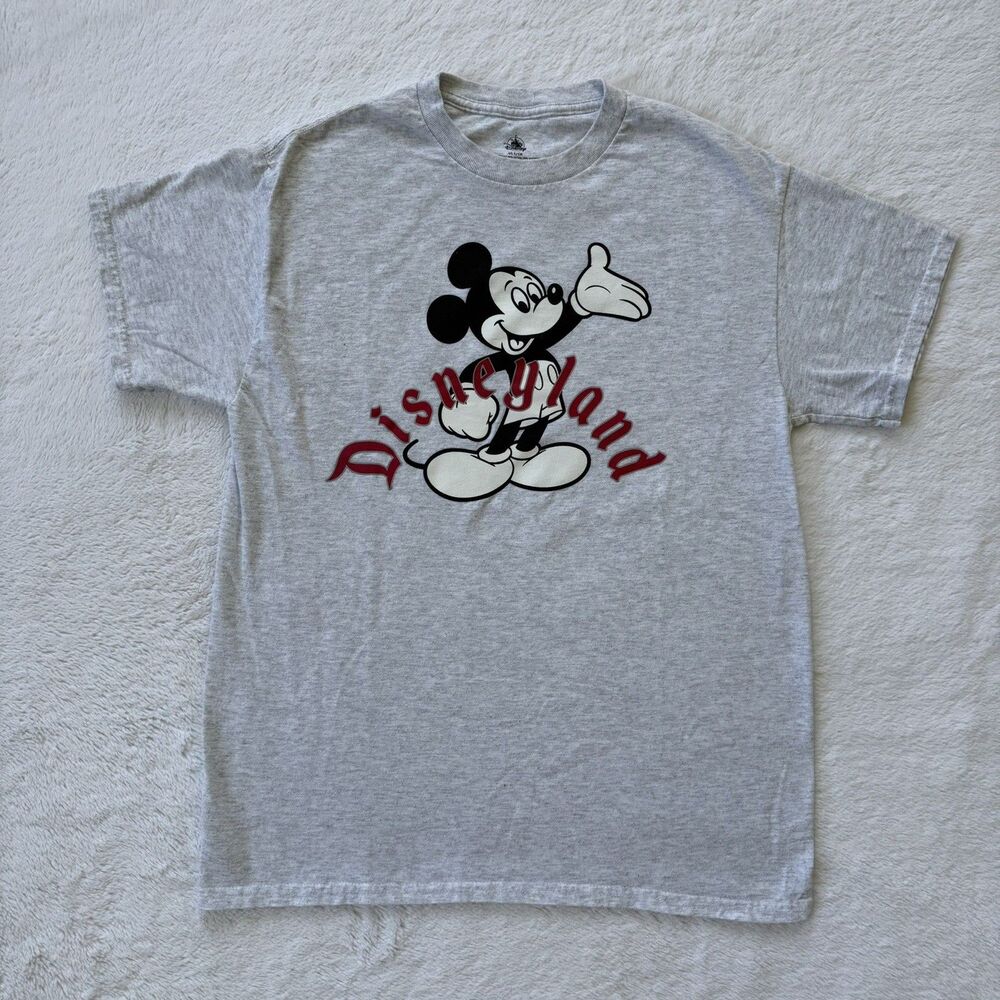 Disneyland Men’s Light Gray Mickey Mouse Graphic T-Shirt Size Small